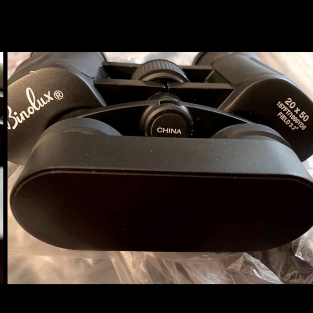 Binolux binoculars 20x50. Hunting binoculars. Ruby lens. Never used with case.